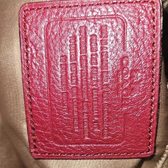 Coach Tan and Red Signature Shoulder Bag - Picture 10 of 12